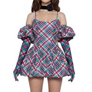 sugar thrillz plaid mini dress dolls kill size small